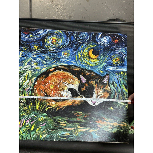 Sleepy Calico Night By Aja Trier Museum Giclee - Picture 5 of 6